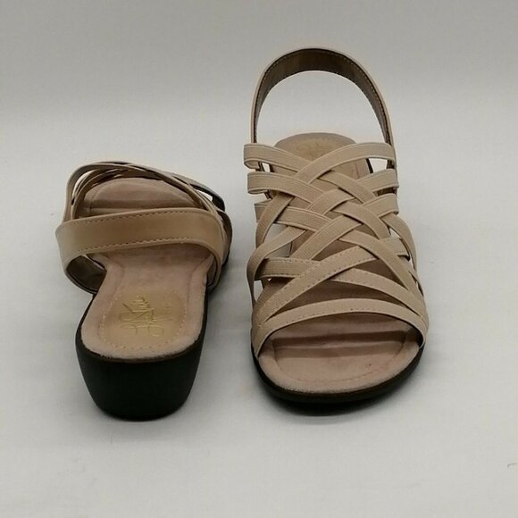Life Stride Womens Wedge Heel Ankle Strap Sandal Cushioned Taupe‎ Sz 7.5 W NEW - Picture 3 of 10